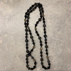 4/$15 Long beads dark purple necklace